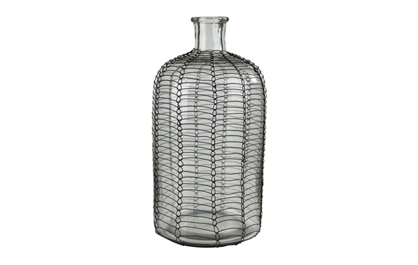 Large Glass & Wire Bottle
