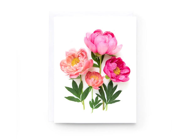 Note Card - Peony Flowers