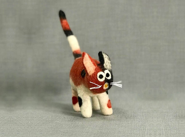 Hand Felted Kitty - Calico