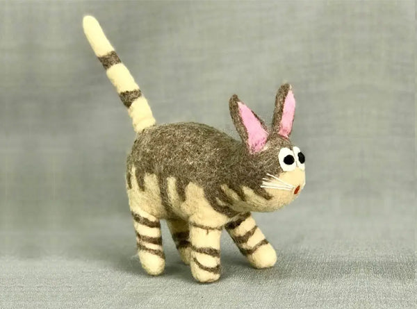 Hand Felted Kitty - Grey