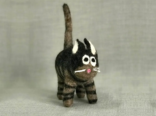 Felted Black and Grey Stripe
