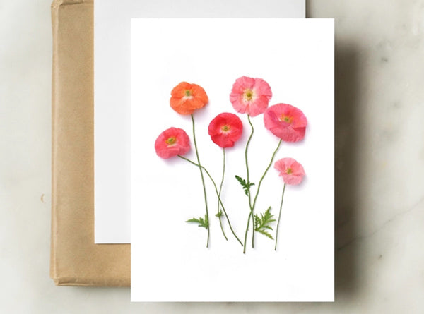 Note Card - Pink Poppies