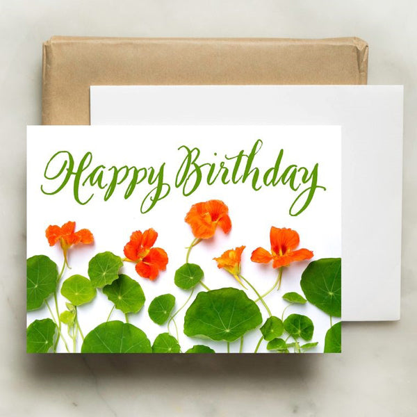 Note Card - Nasturtium Happy Birthday