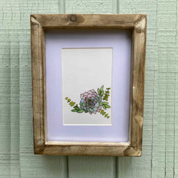 Framed Watercolor Print - Succulent