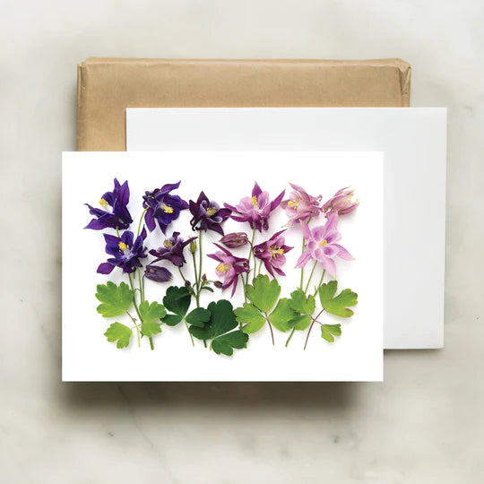 Note Card - Columbine Flowers
