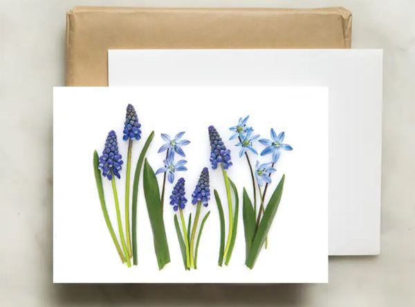 Note Card - Blue Spring Flowers